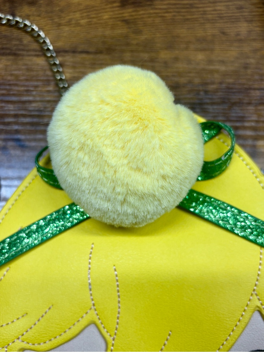 Disney x Danielle Nicole Tinker Bell Yellow Pom-Pom Crossbody Bag - Picture 3 of 6